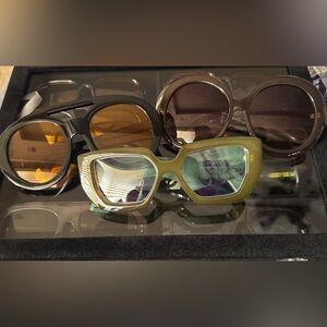 Stylish Women's Sunglasses Set - Black, Brown, Green